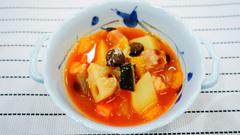 ベーコンと秋野菜のスープ