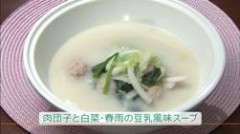 肉団子と白菜・春雨の豆乳風味スープ