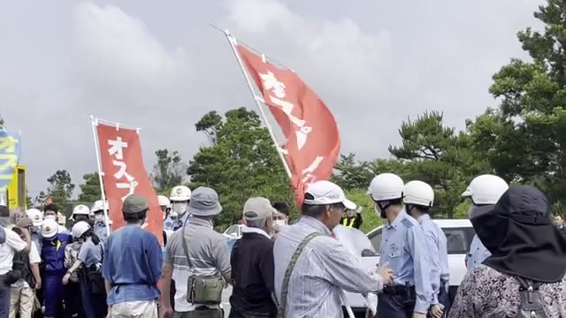 【速報】オスプレイ配備の駐屯地建設で抗議活動　一時工事車両入れず　佐賀県