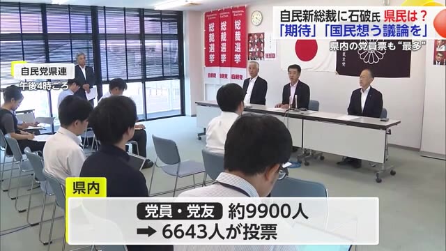 「国民想う議論を」自民新総裁に石破氏 県内の反応は…？県内の党員票も石破氏が最多【佐賀県】