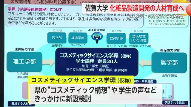 佐大が化粧品分野を人材育成「コスメティックサイエンス学環」を再来年春に設置へ【佐賀県】