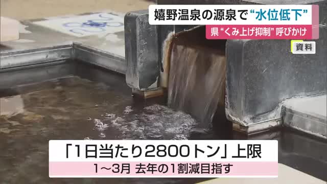 嬉野温泉の源泉の水位低下 県が「くみ上げ抑制」呼びかけ【佐賀県】