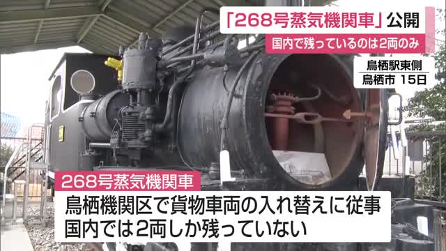 国内で2両の「268号蒸気機関車」 鳥栖市で一般公開 貨物車両の入れ替え作業で使用【佐賀県】